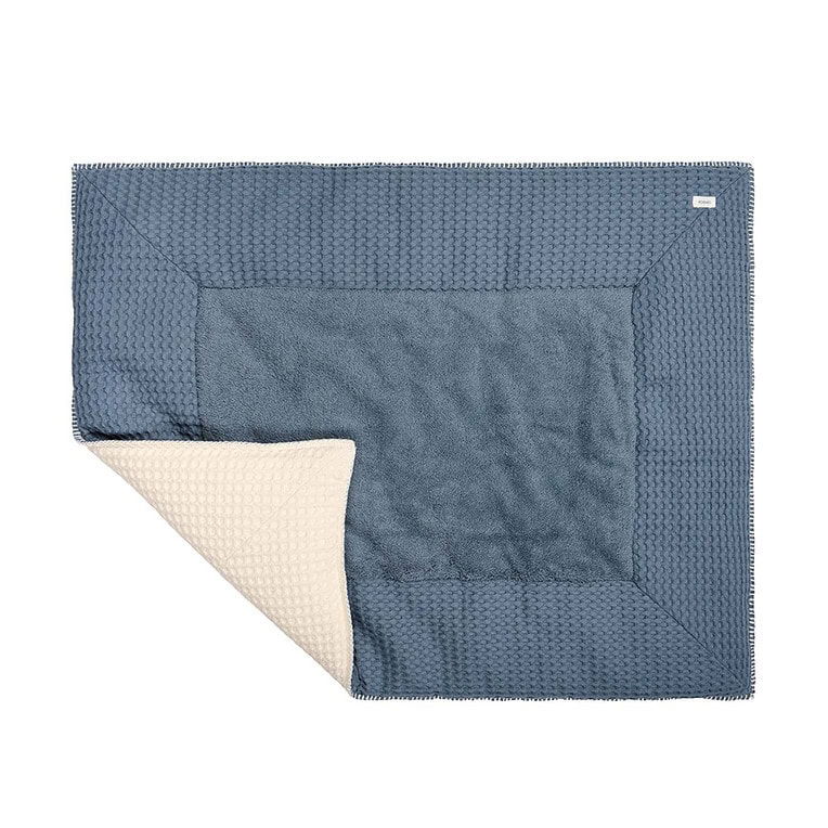 Koeka boxkleed wafel amsterdam bluestone / natural