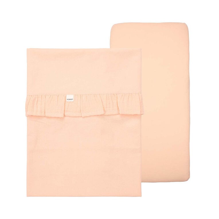 Koeka laken + hoeslaken ruffle faro