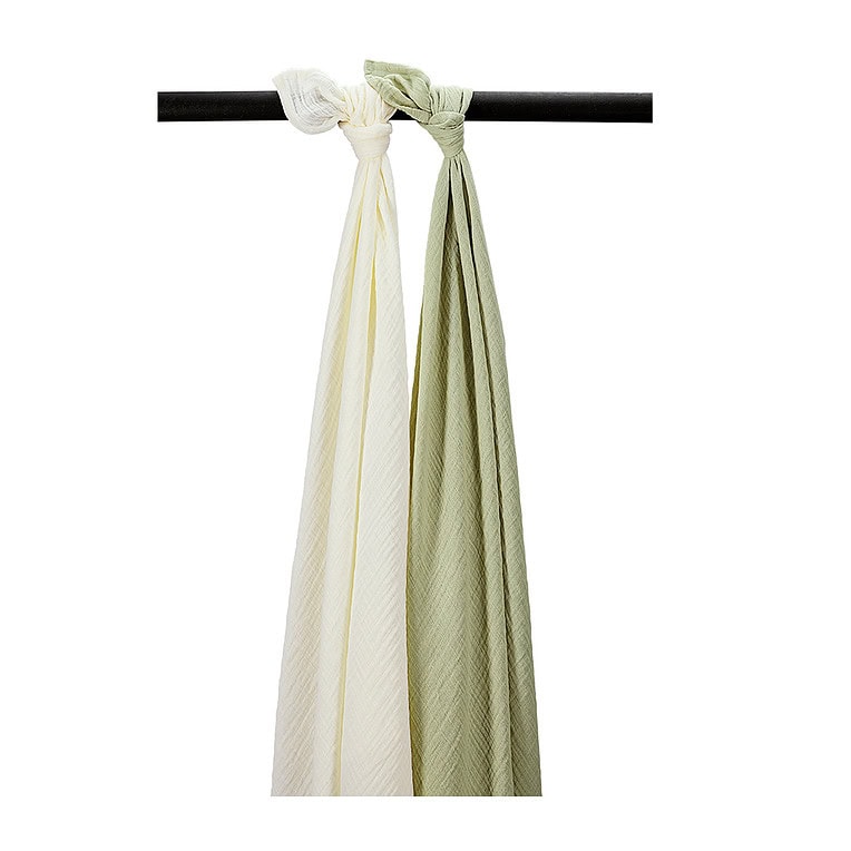 Meyco 2-pack swaddles natural/olive