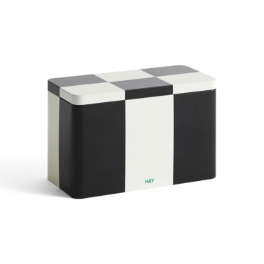 HAY tin container M zwart/wit