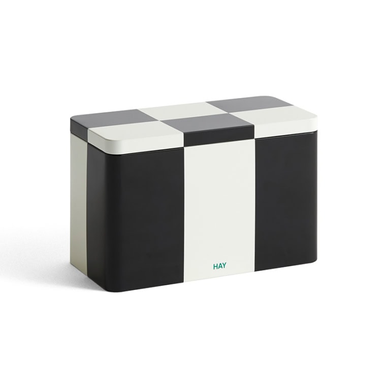 HAY tin container M zwart/wit