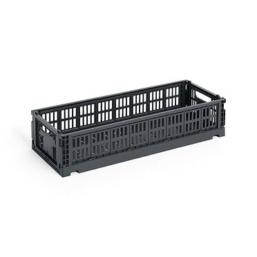 HAY colour crate mini oblong Charcoal opbergkrat