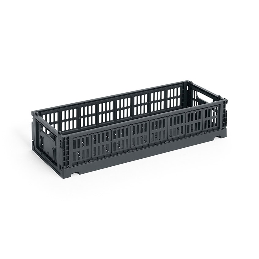 HAY colour crate mini oblong Charcoal opbergkrat