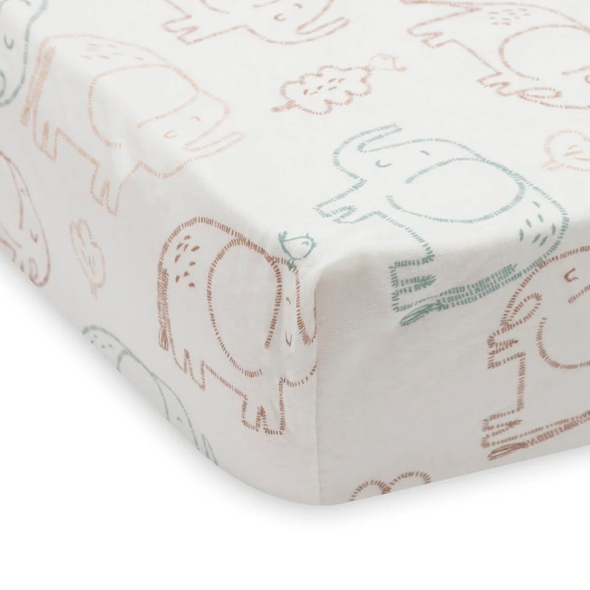 Jollein hoeslaken jersey 60x120 cm - Elephant tales