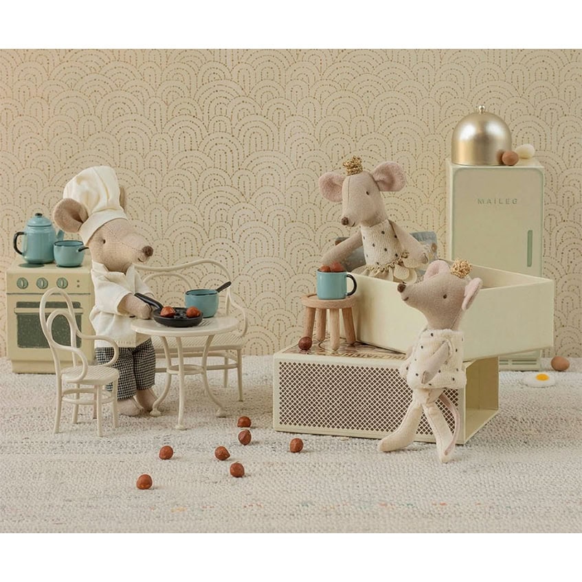 Maileg chef muis met pan en lepel