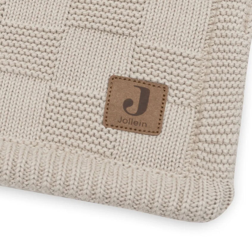 Jollein wiegdeken - box knit velvet - Warm sand