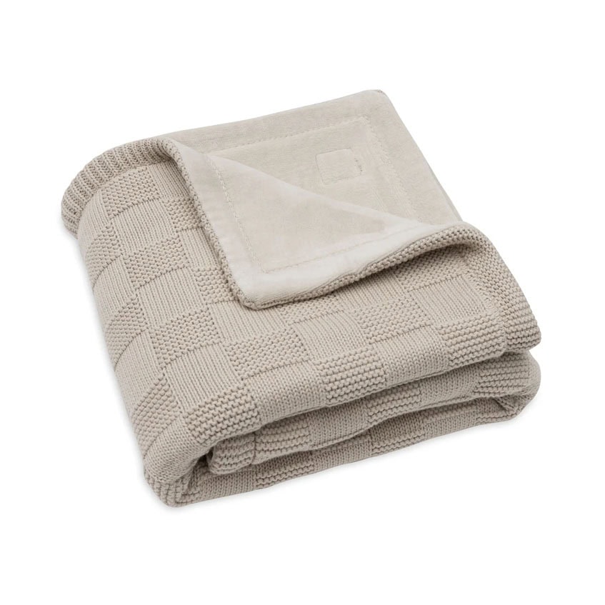 Jollein wiegdeken - box knit velvet - Warm sand
