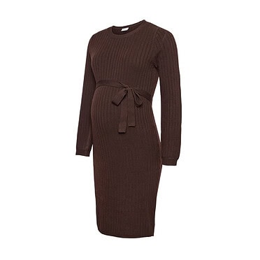 Mama licious rita knitted dress - Seal Brown