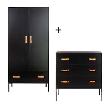 Kidsdepot Bliss kast en commode zwart SHOWROOM
