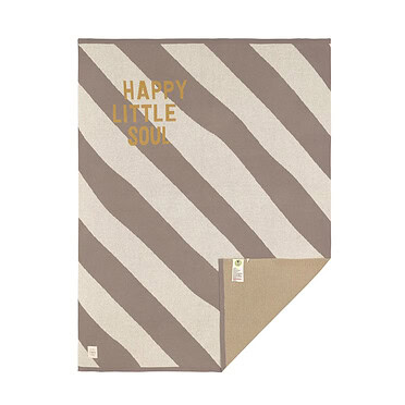 Lassig knitted blanket striped nature - Taupe
