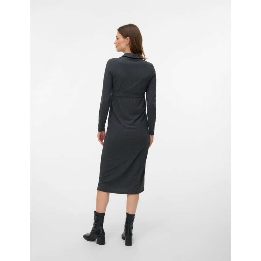 Mama Licious jurk lelly polo - Dark Grey Melange