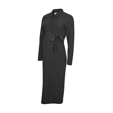 Mama Licious jurk lelly polo - Dark Grey Melange