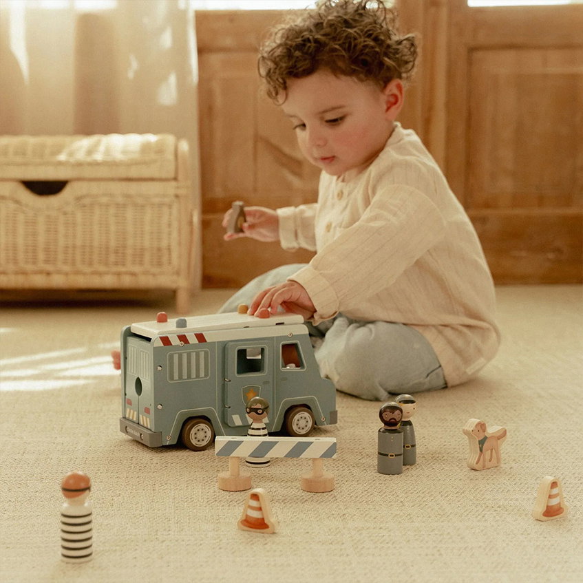 Little Dutch houten politiebus