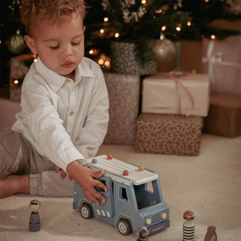 Little Dutch houten politiebus