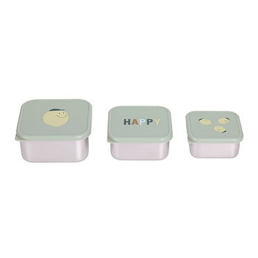 LÄSSIG Snackbox stainless steel 3 pcs