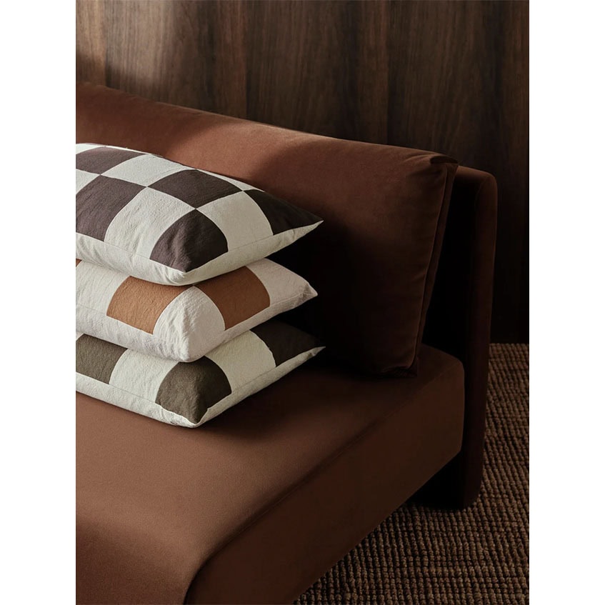 Ferm Living Fold patchwork kussen - Dark Olive