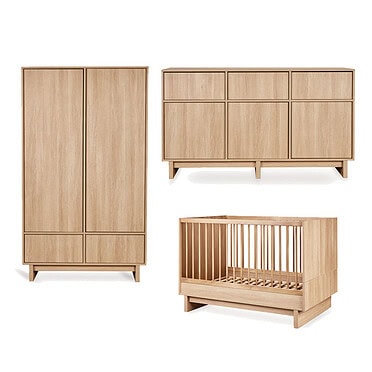 Quax babykamer Kyo – Honey Ash 2-deurs en XL-commode