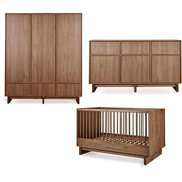 Quax babykamer Kyo – Walnut 3-deurs en XL-commode