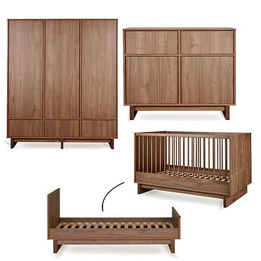 Quax doorgroei babykamer Kyo – Walnut 3-deurs