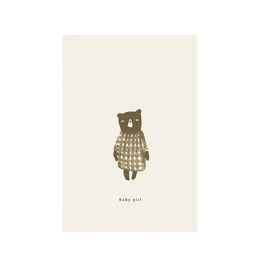 Ted and tone poster ansichtkaart baby girl