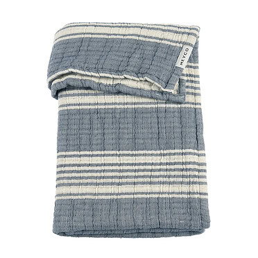 Meyco ledikantdeken pre-washed hydrofiel jacq - Stripe Indigo