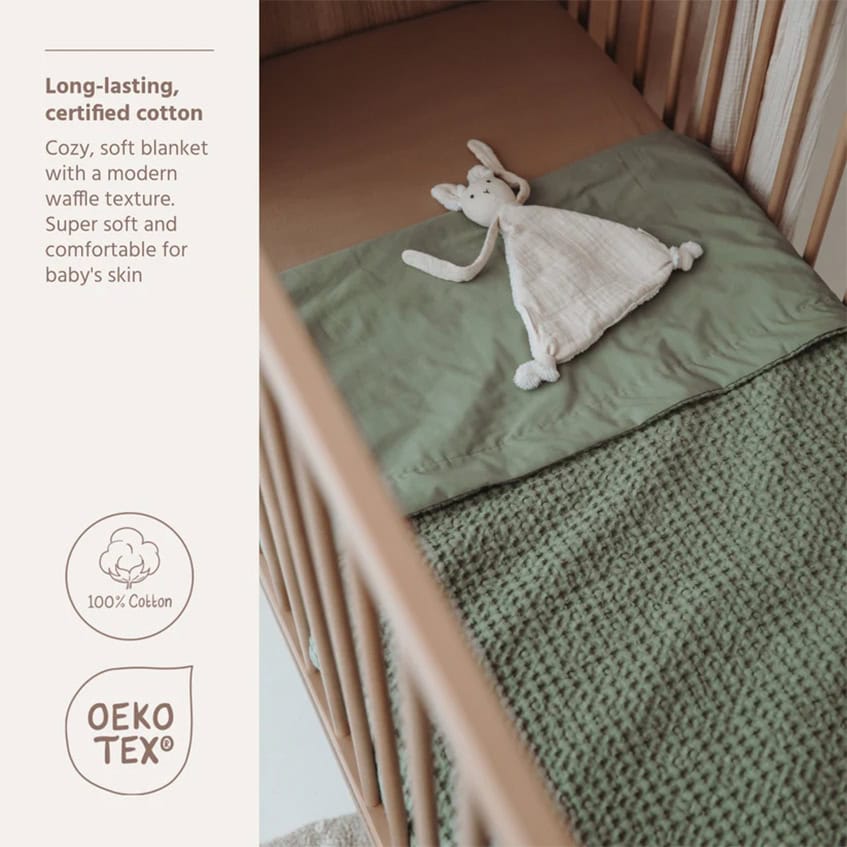 Meyco Ledikantdeken Waffle Cotton - Olive Green