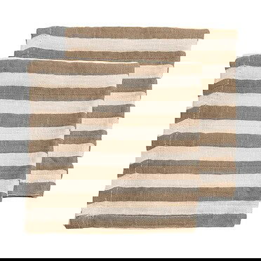 Meyco Hydrofiele monddoekjes - Fat Stripe Taupe