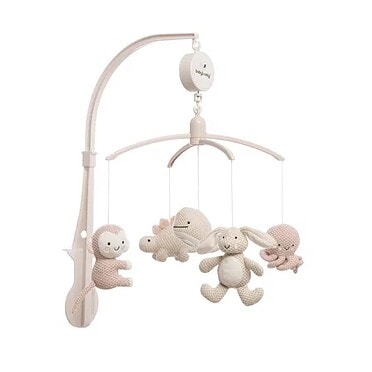Baby's Only Muziekmobiel Animals - Oud roze/ Warm linen