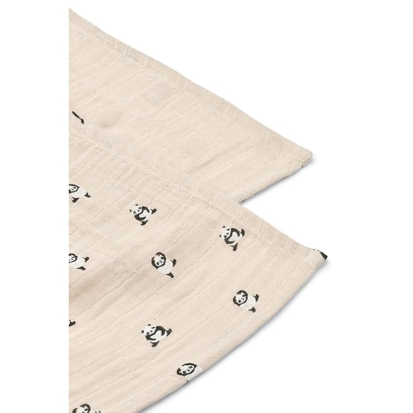 Liewood Lewis Muslin Cloth 2-pack - Mini panda / Sandy Mix
