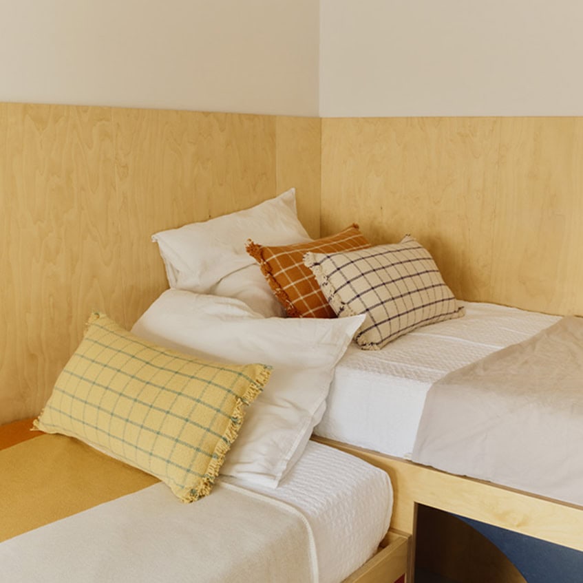 Lorena Canals kussen geo block - Terracota