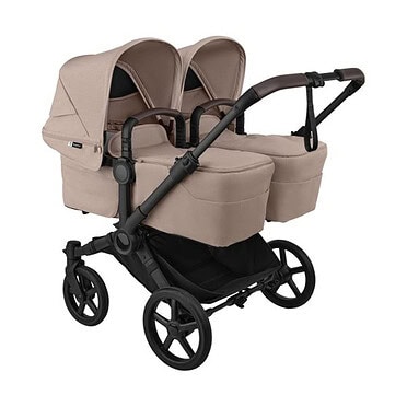 Bugaboo Donkey6 Twin Kinderwagen – Black/Desert Taupe