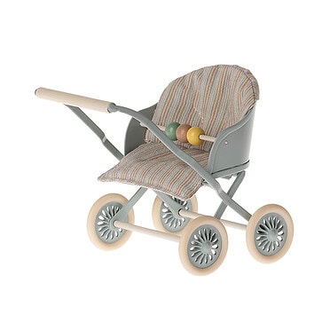 Maileg kinderwagen voor baby muis - Blue