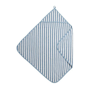 Meyco badcape badstof jacquard - Fat stripe jeans blue