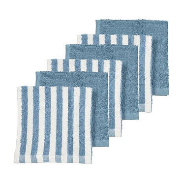 Meyco monddoekjes badstof jacquard - Fat stripe jeans blue