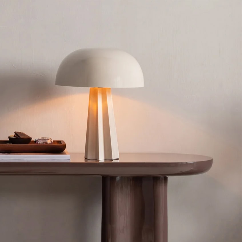 Woood virel tafellamp metaal - Lichtgrijs