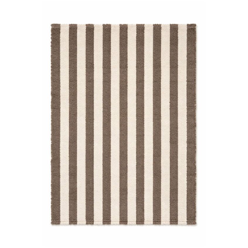 Lorena canals vloerkleed stripes cotton - Naturel and soil brown