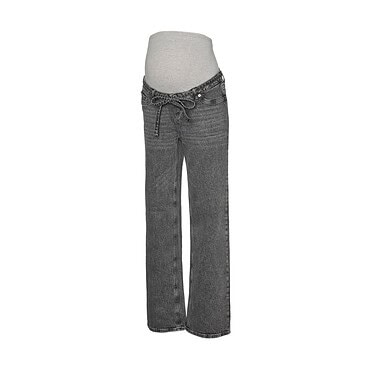 Vero Moda tessa wide belt jeans - Medium grey denim
