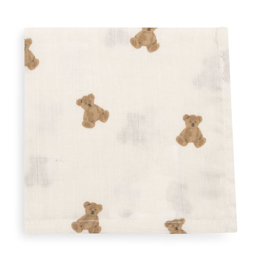 Jollein hydrofiel monddoekje 3-pack - Mini Teddy Bear