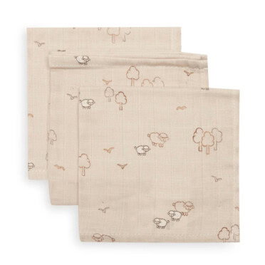 Jollein hydrofiel monddoekje 3-pack - Woolly