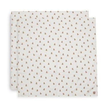 Jollein hydrofiele doek 115x115cm 2-pack - Mini teddy bear