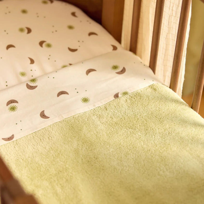 Jollein ledikantdeken basic sherpa - Soft Matcha