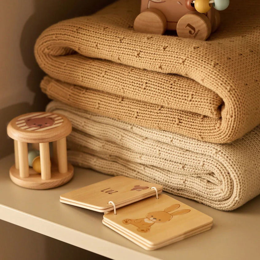 Jollein ledikantdeken sprinkle knit - Sand