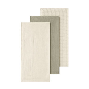 Lil'Atelier nisley hydrofiele doeken 3-pack - Moss Gray/Turtledove