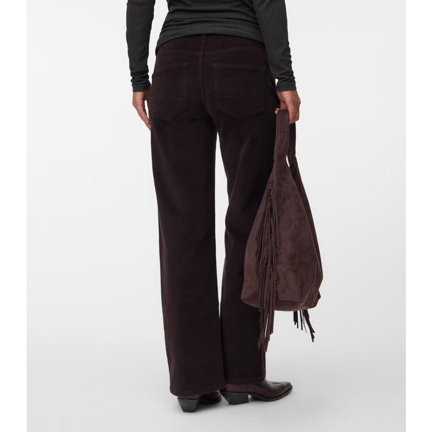 Mama Licious wide corduroy broek - Chocolate Torte