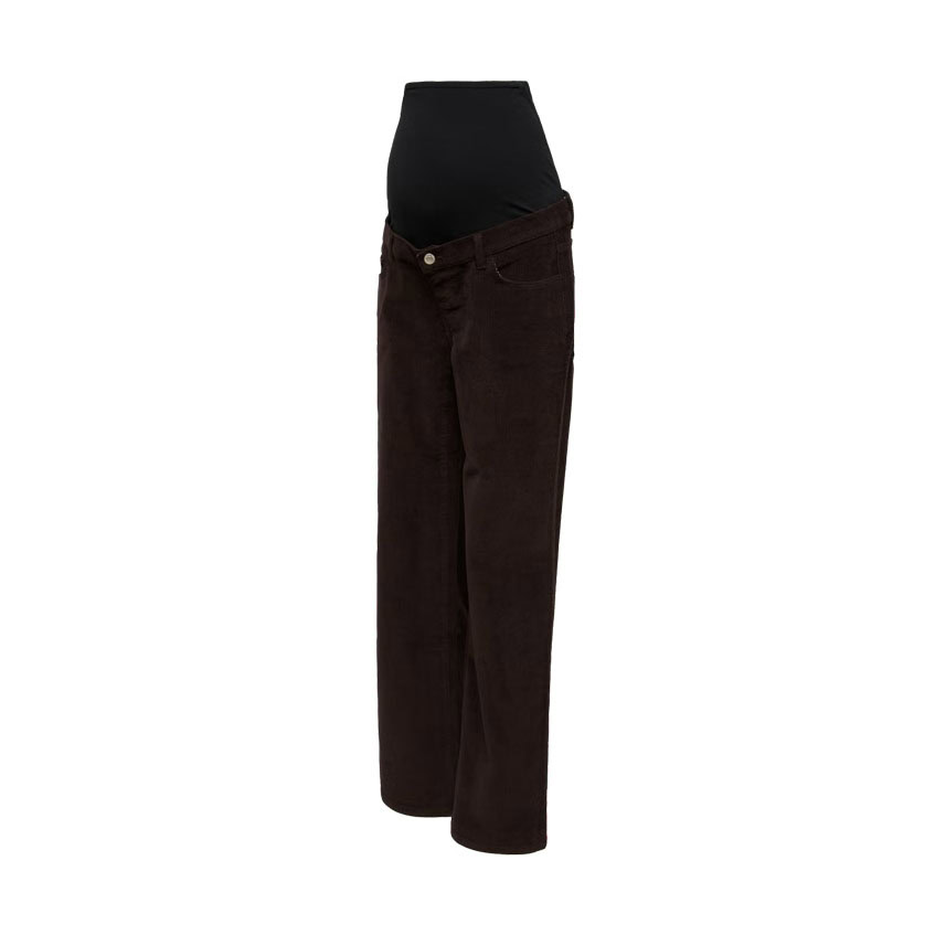 Mama Licious wide corduroy broek - Chocolate Torte