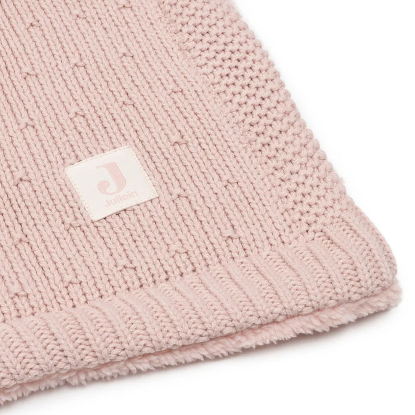 Jollein ledikantdeken sprinkle knit - Silk Rose/Fluffy