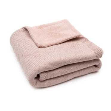 Jollein ledikantdeken sprinkle knit - Silk Rose/Fluffy