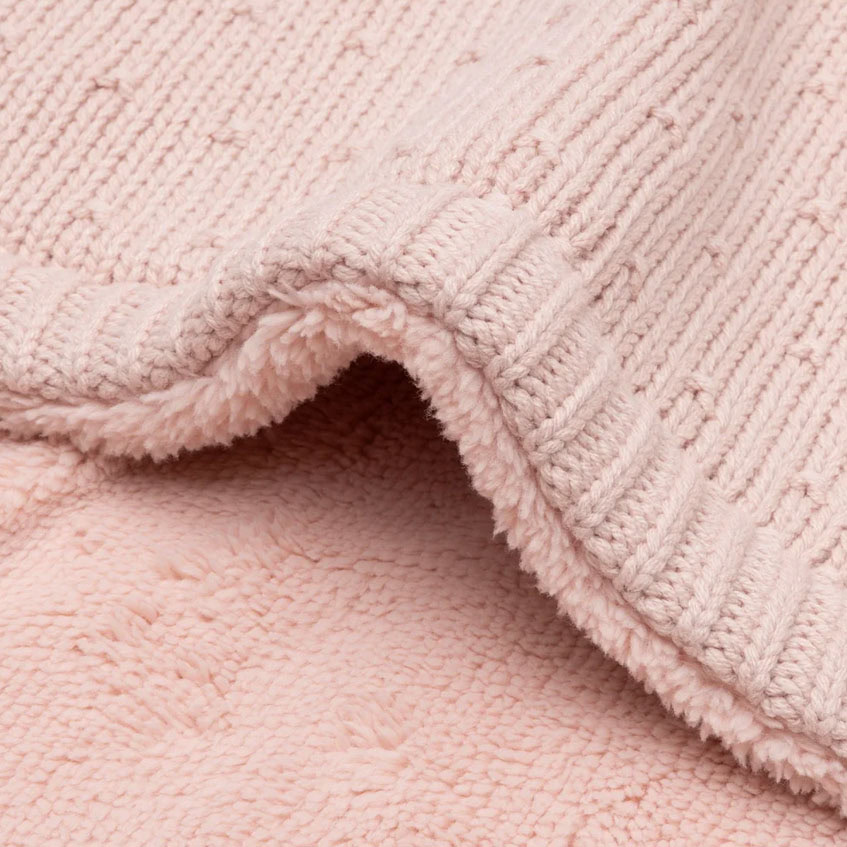 Jollein ledikantdeken sprinkle knit - Silk Rose/Fluffy