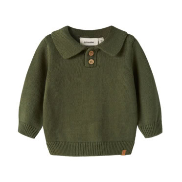 Lil'Atelier knit polo trui molo - Cypress