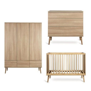 Quax babykamer flow met 3-deurs kast - Honey Ash
